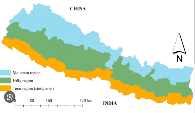 Figure 2: A geographical map of Nepal. Photo: ResearchGate 